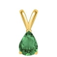 thumbnail image 2 of Mauli Jewels Engagement Necklace for Women 0.70 Carat Pear Emerald Pendant 4-prong 14k Yellow Gold|Silver Chain, 2 of 4