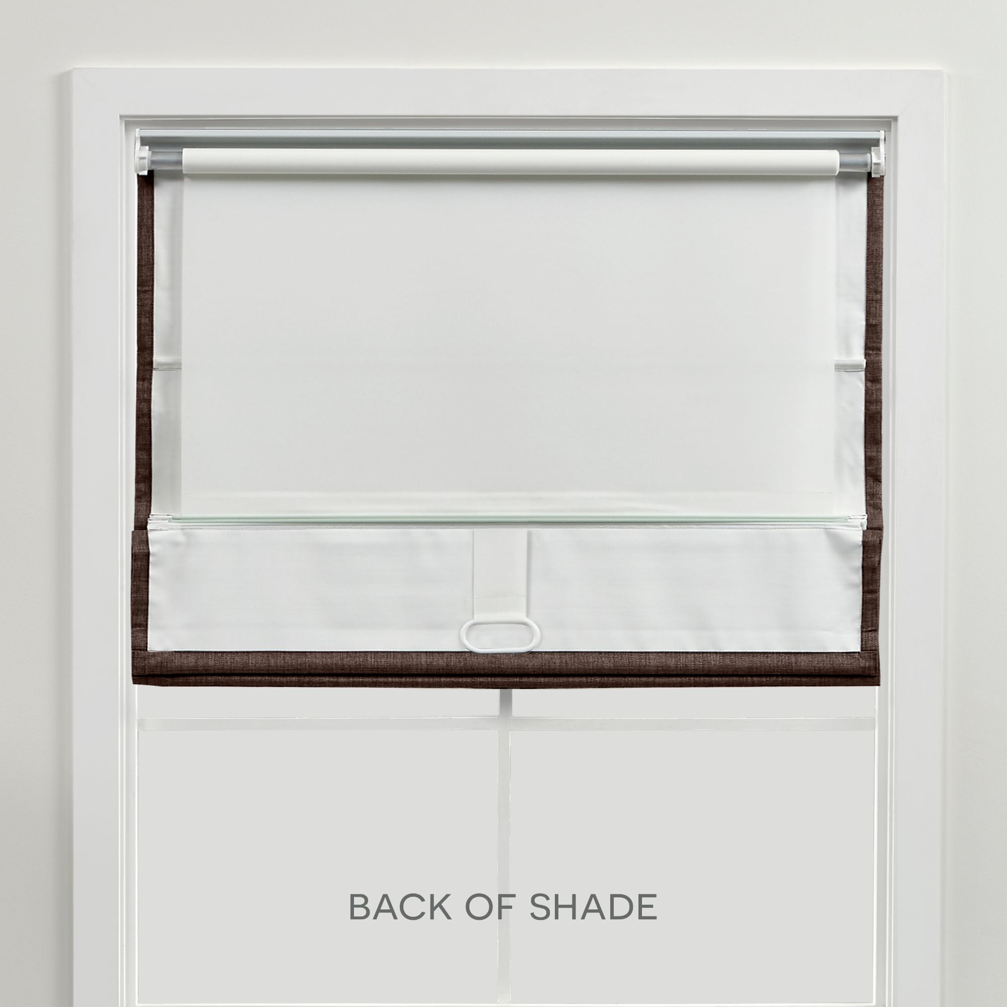 Exclusive Home Acadia 100% Blackout Roman Shade, 23"x64", Chocolate