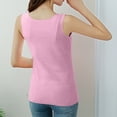 thumbnail image 4 of ALLLIST Summer Tops for Women Pink Crew Neck Sleeveless Solid Tank Tops Camisole Tops for Women M, 4 of 5