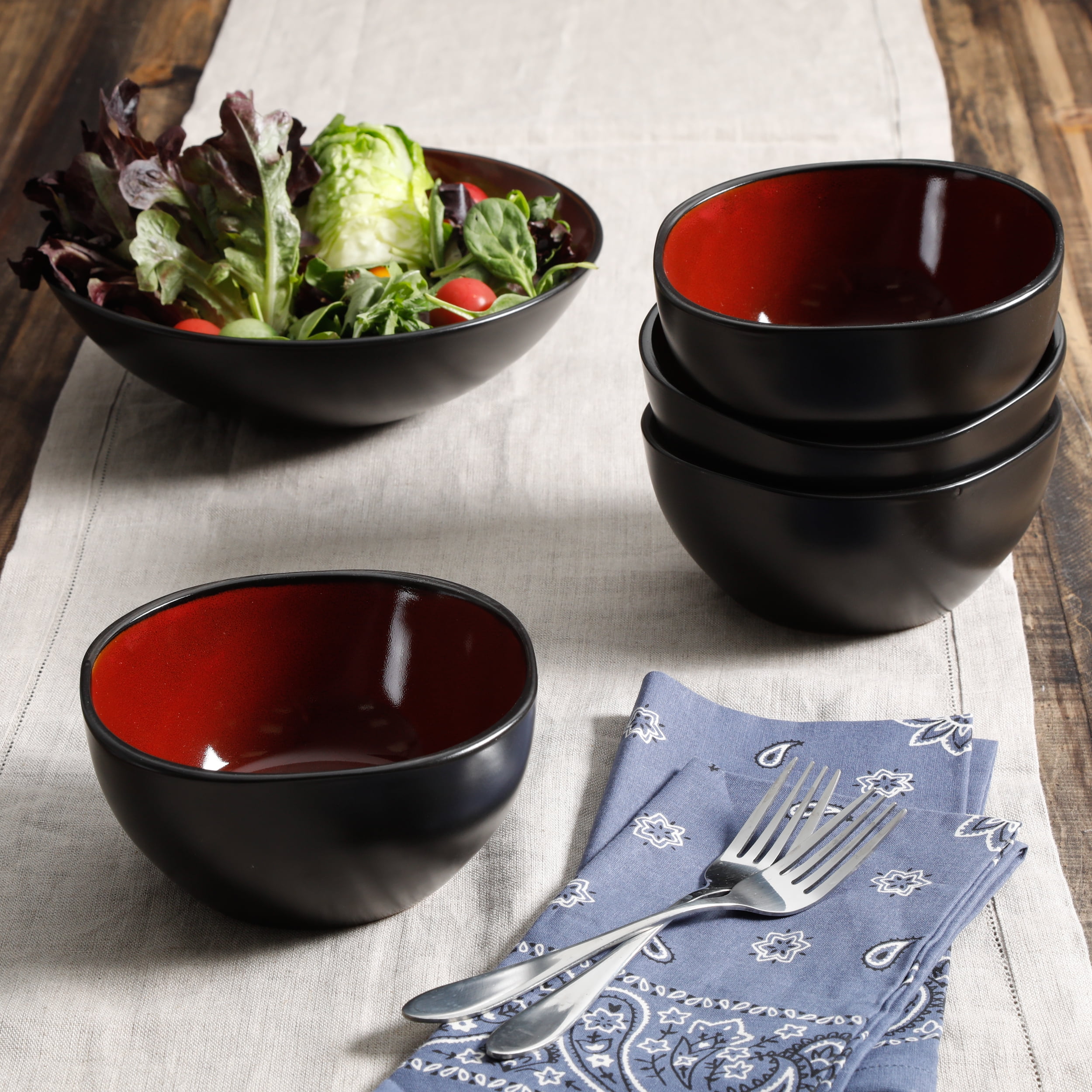 Gibson Home Soho Lounge 5 Piece Round Serving Bowl Set