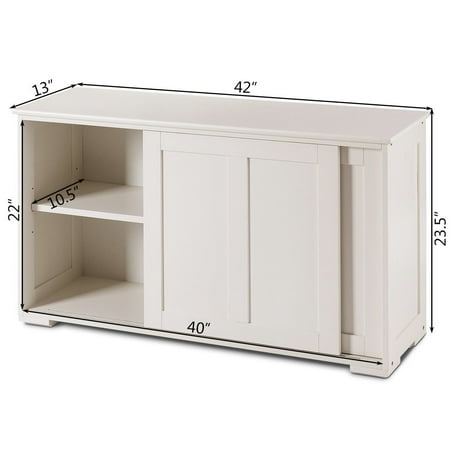 Costway Kitchen Storage Cabinet, Sliding Door Sideboard