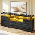 thumbnail image 2 of Afuhokles 12 Drawers TV Stand Dresser for 65/70 inch TV with LED Light, Entertainment Center with LED Lights and Power Outlets, 63" TV Console Table for Bedroom, Black, 2 of 8
