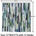 thumbnail image 3 of Teal Blue Shower Curtain Modern Abstract Bathroom Decor Turquoise Shower Curtain Vintage Paint Brush Graffiti Bathroom Decor Washable Durable Fabric Shower Curtains 72x72 in, 3 of 5