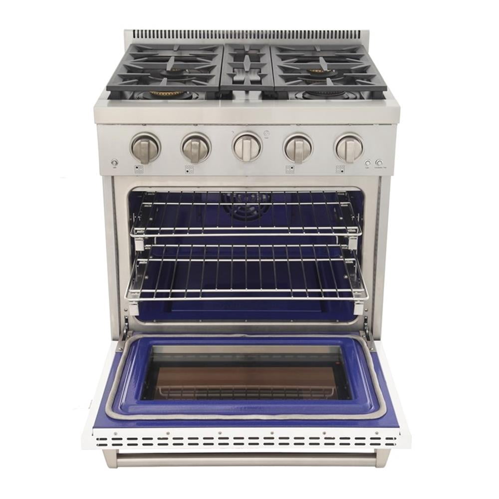 Pemberly Row 30" Natural Gas Range in White with True Simmer Burners