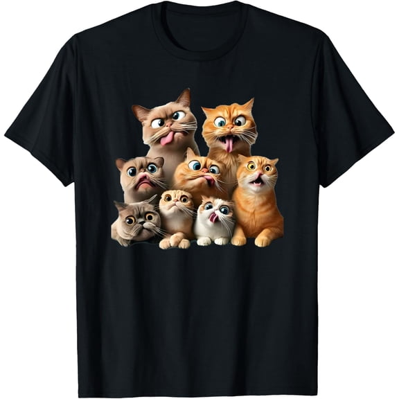 funny cat art print vintage funny gifts lover cat birthday chrismast T-shirt
