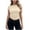 *Beige, variant on VBVC Women's Slim Fit Ruched Short Sleeve Tee , Ladies' Crew Neck Basic Top , Y2K Casual Tight T Shirt For Women, Beige , S-XL