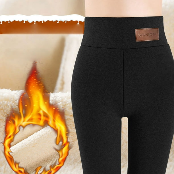 Long Pants For Women Women Solid Warm Winter Tight Thick Velvet Wool  Cashmere Pants Trousers Leggings Black S JE 