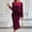 Elegant dress-Red, variant on Gamivast Velvet Dress for Women Wedding Guest V Neck Wrap Dress Long Sleeve Cocktail Bodycon Split Dress Ruched Midi Dress for Party Evening formal