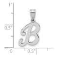 thumbnail image 3 of Diamond2Deal 14k White Gold Script Letter B Initial Pendant for Women(L- 15.38 mm, W- 11.72 mm), 3 of 5