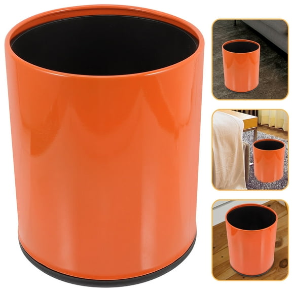 FOLOYORI Office Trash Can Orange Plastic 1Pcs 10.4x8.7in