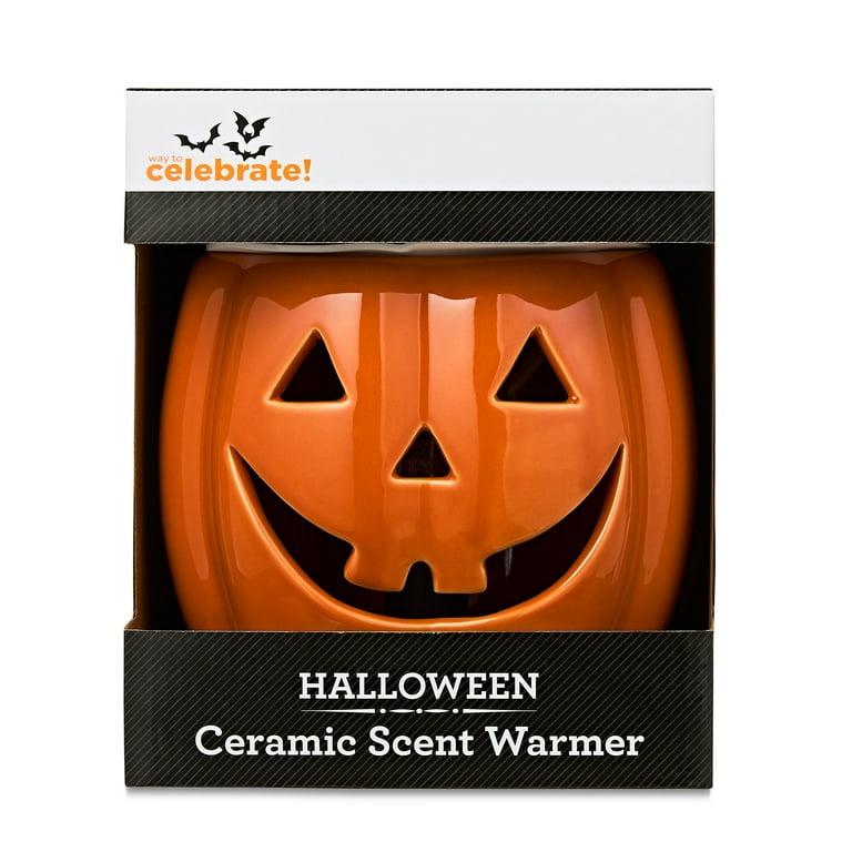 Halloween Orange Ceramic Pumpkin Indoor Electric Wax Warmer 5.5 L x 5 W x 6 H by Way To Celebrate