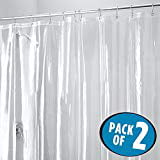 mDesign Vinyl 4.8 Gauge Waterproof Shower Curtain Liner Pack of 2 