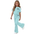 thumbnail image 6 of Enyan Girls Clothes Short Sleeve Graphic Tee and Cargo Pants Set Summer Casual 2-Piece Outfit,9-10 Years, 6 of 7