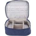 thumbnail image 4 of Organizador Electrónico de Viaje, Bolsa de Almacenamiento Multifuncional con Compartimentos Ajustables, Transporte Portátil para Cargador Cable, Mouse, Auriculares, Power Bank, Azul Marino, 4 of 4