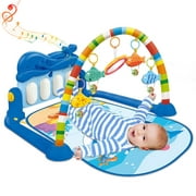 Play Mat Activity Gym for Baby, Baby Game Pad Music Pedal Piano Music Fitness Rack Crawling Mat with Hanging Toys, Lay to Sit-Up Play Mat Activity Center for Infants