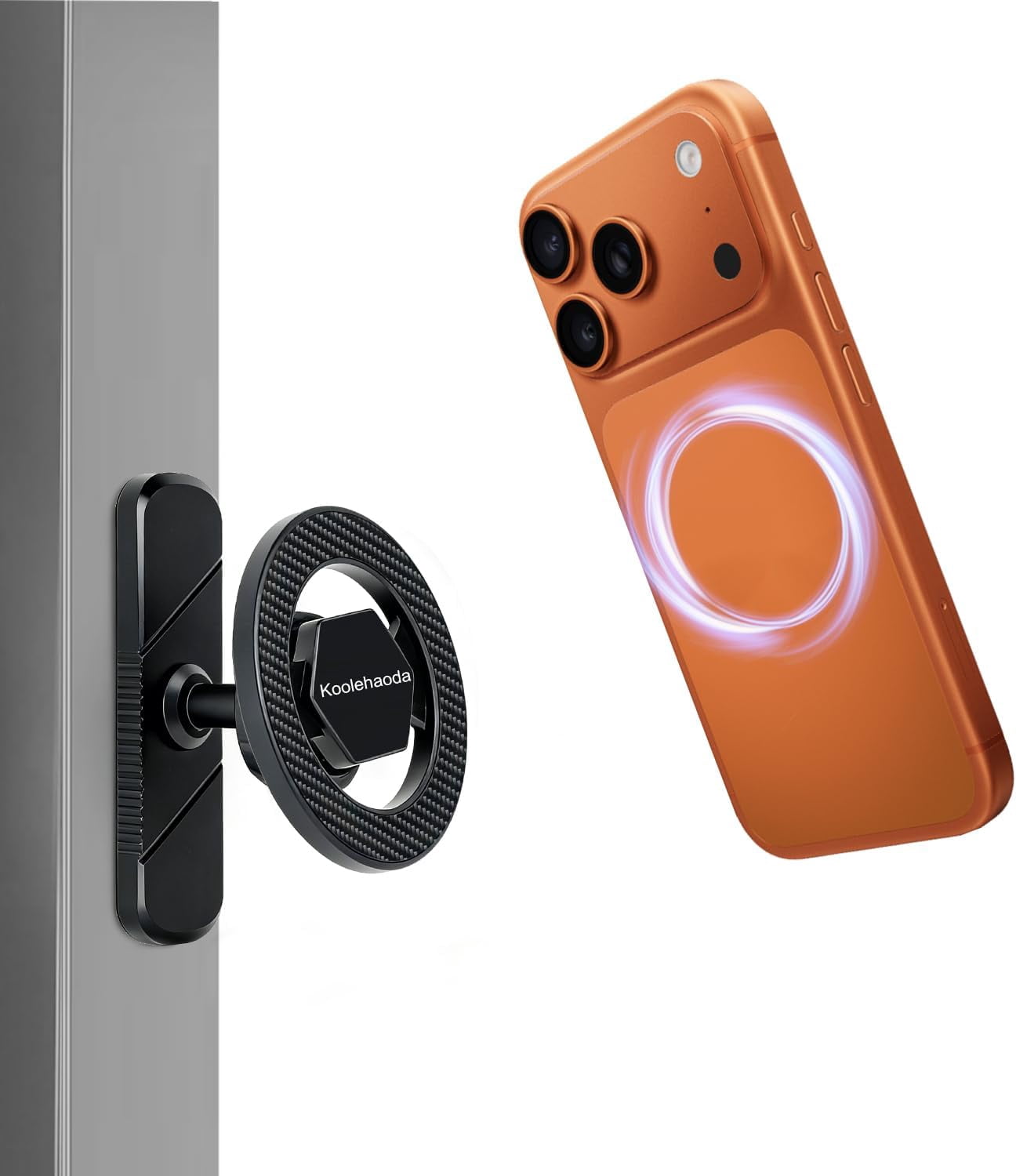 MHAWBL-Magnetic Gym Phone Mount for MagSafe – Dual Magnet Stand for iPhone 12-17 / Android, Alloy Base & Ball Joint, Attach to Metal Surfaces for Gym/Golf Cart/Car, Portable Gym Accessories for Men &