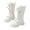 Beige#kids shoe boot, variant on Cow Girl Boots Girls Preppy Mid Calf Lace Up Riding Boots Cute Pearl Bow PU Leather Side Zipper Punk Goth Boot Beige,7.5-8 Years