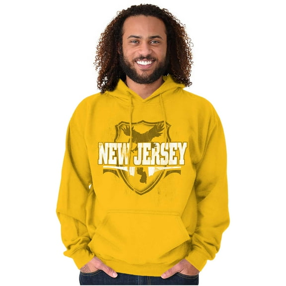 New Jersey Eagle Emblem State Pride Hoodie Sweatshirt Women Men Brisco Brands 2X