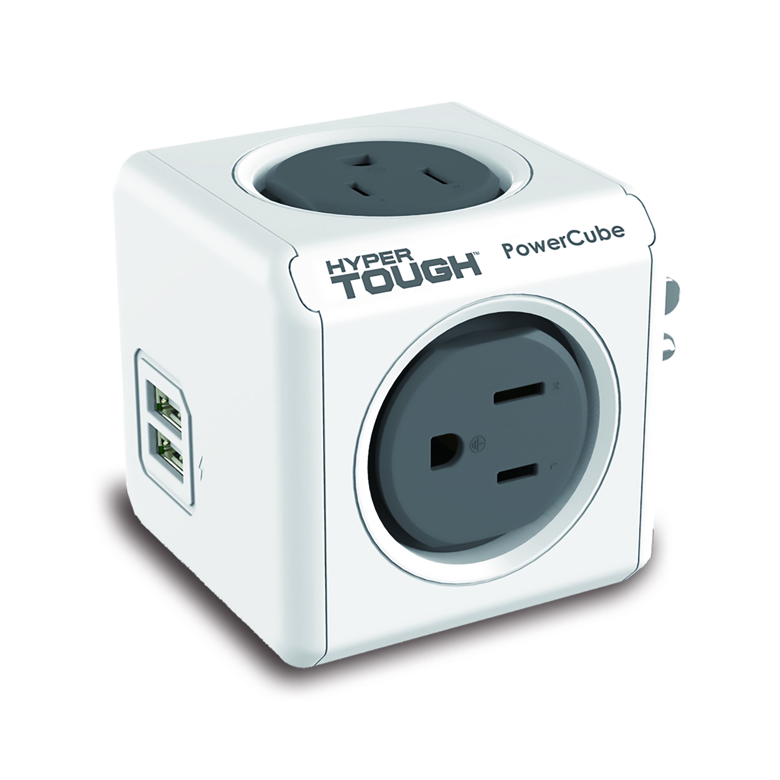 Hyper Tough Power Cube Surge Protector with Dual USB Ports, 4 sockets