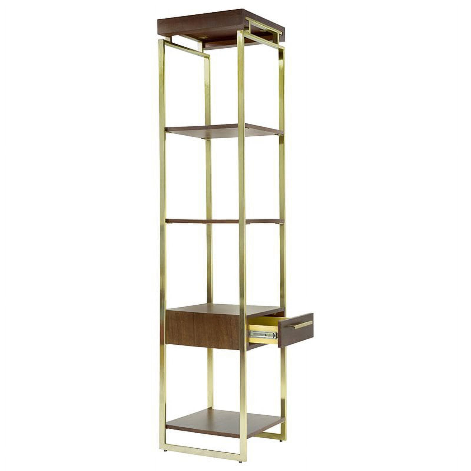 Yosemite Duette 4 Shelf Narrow Bookcase in Rich Nut Brown