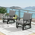 thumbnail image 3 of Topbuy Outdoor Glider Chair Smooth Rocking Single Chair w/ Thick Cushions & Heavy-Duty Metal Frame Gray, 3 of 9