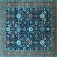 thumbnail image 1 of Ahgly Company Indoor Square Oriental Light Blue Industrial Area Rugs, 7' Square, 1 of 4