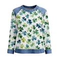 thumbnail image 5 of TaTaai Soft Comfy Womens Long Sleeve Shirt St Patrick Print Patchwork Round Neck Solid Color Casual Blouse Spring Daily Holiday Vacation Party Wear Gift, 5 of 5