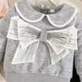 thumbnail image 6 of XAOFW Girls Outfits Tracksuits Sweatsuit Baby Autumn Long Sleeve Top Big Bow Flared Pants Two Piece Toddlers Turndown Collar Stylish Leisure Casual Daily Wear Clothing Sets, 6 of 6