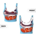 thumbnail image 6 of Uemuo Sushi Salmon Surfing Pattern Women's Sports Bra - High Impact Support, Breathable, and Comfortable Athletic Bra for Running, Yoga, and Workouts, 6 of 9
