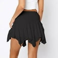 thumbnail image 4 of Kedxroy Womens Mini Skirt Y2k Fairy Asymmetrical Flowy High Waisted Trendy Pleated Sexy Festival Skorts Skirts(Black,S), 4 of 5