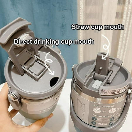 

Stainless Steel Coffee Cup Insulation Cup Large Capacity Double Drinking Straw Water Cup Female High Value Cold Car Cup Men