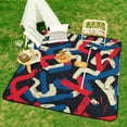 thumbnail image 6 of Color Wave Point Geometry Waterproof Picnic Blanket with Foldable Zipper, Suitable for Outdoor Use, Suitable for Travel, Camping, Beaches, Parks, Grasslands, Picnic Blanket Accessories, 6 of 7