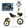 thumbnail image 3 of Qaba Tricycle pour Enfants de 2 à 5 Ans, Vélo pour Tout-Petits avec Siège Ajustable, Blanc, 3 of 10