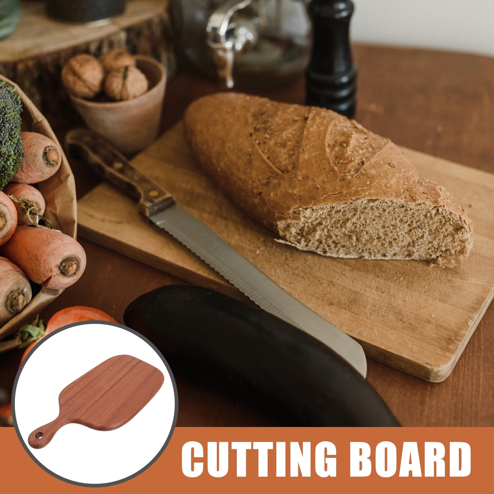 PAMINGONO Rectangular Chopping Board 1Set for Kitchen Use Wooden with Cutting and Kneading