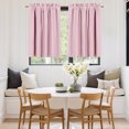 thumbnail image 2 of Rosnek 2 Panels Blackout Tiers Curtain for Small Window Rod Pocket Kitchen Curtains Room Darkening Short Curtains for Bedroom, Pink, 2 of 7
