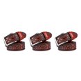 thumbnail image 3 of relayinert Classy And Durable PU Belt For Men Wear-resistant And Fine Workmanship Coffee Red-Brown 125cm 3Set, 3 of 6