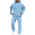 thumbnail image 3 of YABCSAZ Mens Sweatsuits 2 Piece Set Tracksuit Long Sleeve Hoodie Cargo Pocket Jogger Sweatpants Outfits Casual Fall Winter Matching Sweatsuit Jogger Set for Travel Lounge Sport, 3 of 8