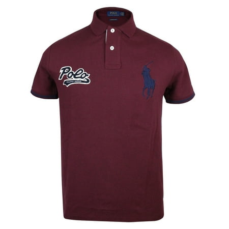 Boxer Polo Ralph Lauren Polo Ralph Lauren Mens Custom Slim Fit Embroidered Chenille Patch Polo Shirt Yellow Grey Burgundy ()