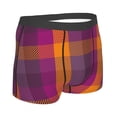 thumbnail image 3 of Fotbe Purple Yellow Buffalo Plaid Men’s Total Support Pouch Boxer Briefs, X-Temp Cooling, Moisture-Wicking Underwear, Regular, Long-leg and Trunk-X-Large, 3 of 9