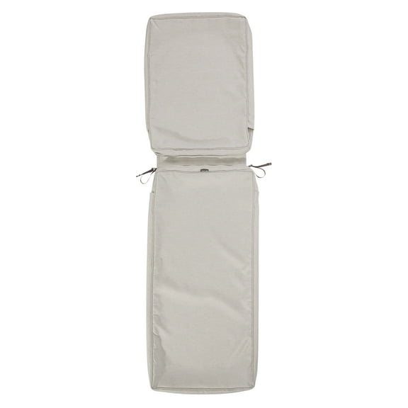 Classic Accessories Montlake FadeSafe Water-Resistant 80 x 26 x 3 Inch Patio Chaise Lounge Cushion Cover, Heather Grey