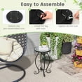 thumbnail image 4 of Small Plant Stand with Weather Resistant Ceramic Tile Tabletop, 4 of 5