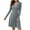 A27 Light Blue, variant on Xdegoge Knit Ribbed Dress for Women Long Sleeve A Line Midi Dresses with Crew Neck and Fitted Waist, Casual Office Wear