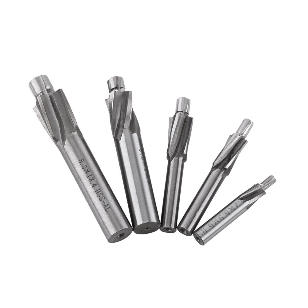 Tebru Drill Milling Bits ,5pcs Countersink End Mill Cutter Slot Drill