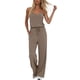 thumbnail image 1 of Pantalones Casuales para Mujeres de Verano sin Mangas Pantalones Largos Sudadera con Cuello en V Y Bolsillo, Sudaderas Casuales para Mujeres de Verano para Diario Y Fiesta, 1 of 7