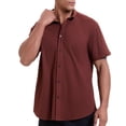 thumbnail image 7 of Chiccall Men's Casual Button Down Shirts Short Sleeve Knitted Texture Summer Beach Shirt with Pocket, 7 of 7