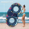 thumbnail image 6 of Pool Floats Adult, 2 Person River Tubes Inflatable 5-in-1 Heavy Duty River Raft with Backrests, Built-in Cooler, 2 Cup Holders, Floating Lounge Floatie for Lake Swimming Pool Summer Relaxation, 6 of 8