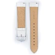 Hirsch Crocograin Bonded Leather Watch Strap - White - M - 12mm - Gold Buckle