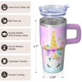 thumbnail image 3 of 20OZ Unicorn Tumbler with Handle Stainless Steel Insulated Cup for Coffee Tea Lovers Perfect Presents for Women Unicorn Lovers Great for Birthday Christmas and Brunch Dates, 3 of 6