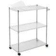 thumbnail image 6 of Danolapsi 3 Tiers Kitchen Rolling Utility Cart,Wire Rolling Service Cart with Handle Bar and Shelf Liner,300Lbs Capacity Trolley Serving Cart for Kitchen, 6 of 8