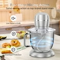 thumbnail image 6 of HOWORK Electric Stand Mixer, 5QT Multifunctional with Dough Hook, Wire Whip & Beater, Silver, 6 of 12
